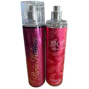 Lot of 2 Paris Hilton Fragrance Mists 1 Paris Hilton & 1 Can Can Perfume Spray